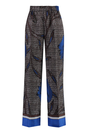 Printed silk pants-0